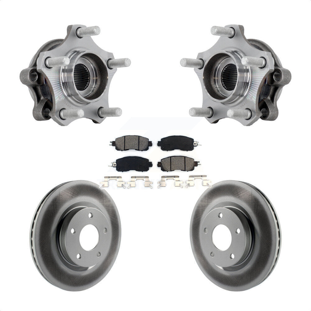 Hub Bearing Assembly Coat Brake Rotor Pads Front Kit For 2019-2023 Nissan Altima