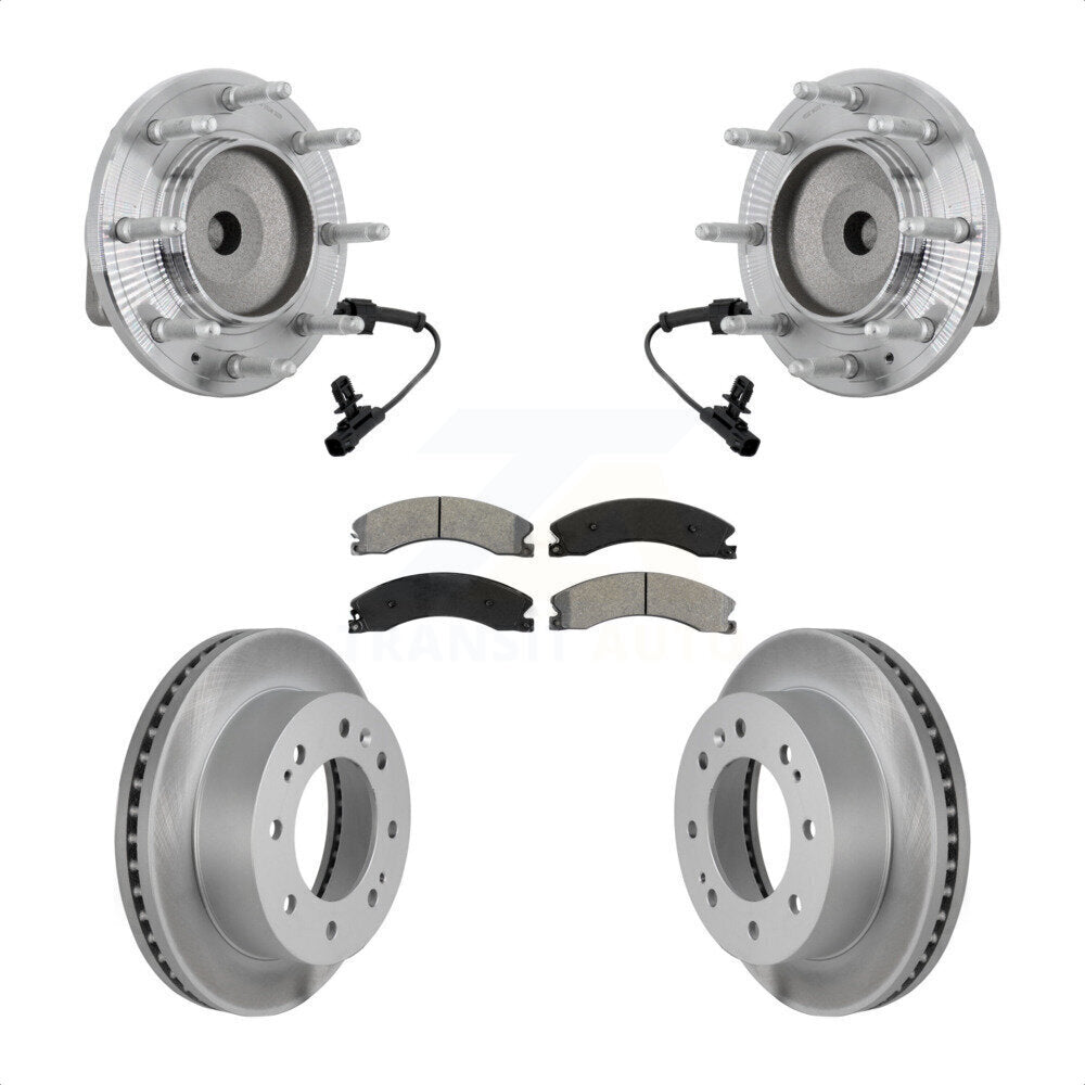 Hub Bearing Coat Brake Rotor Pad Front Kit For GMC Chevrolet Sierra 2500 HD 3500