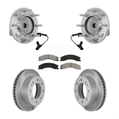 Hub Bearing Coat Brake Rotor Pad Front Kit For GMC Chevrolet Sierra 2500 HD 3500
