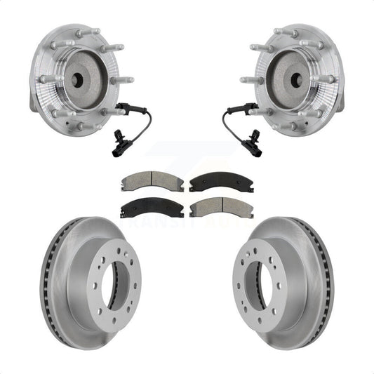 Hub Bearing Coat Brake Rotor Pad Front Kit For GMC Chevrolet Sierra 2500 HD 3500