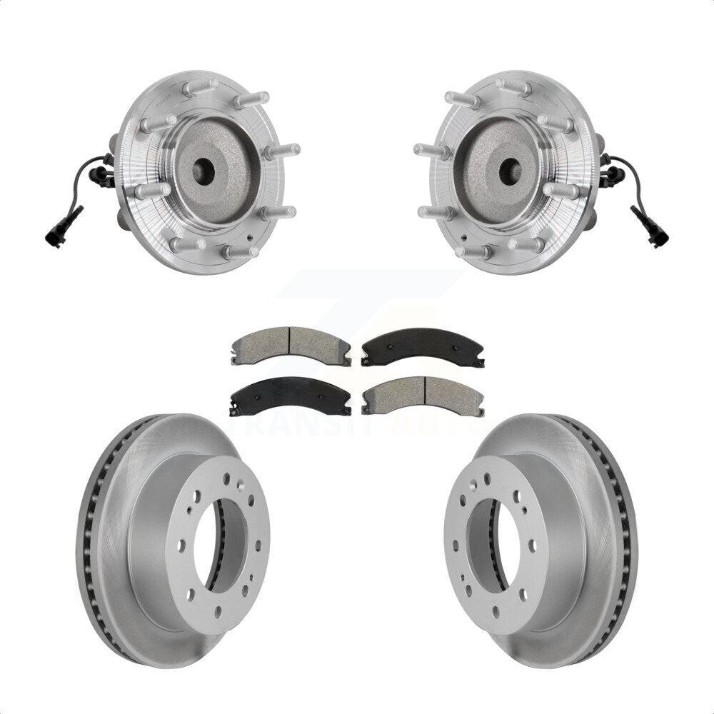 Hub Bearing Coat Brake Rotor Pads Front Kit For GMC Sierra 3500 HD Chevrolet RWD