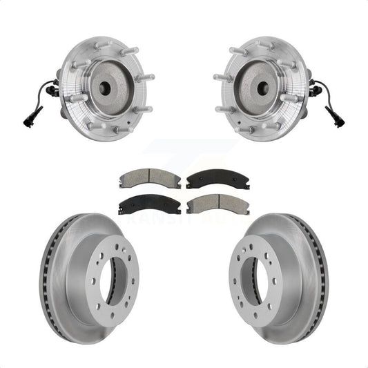 Hub Bearing Coat Brake Rotor Pads Front Kit For GMC Sierra 3500 HD Chevrolet RWD