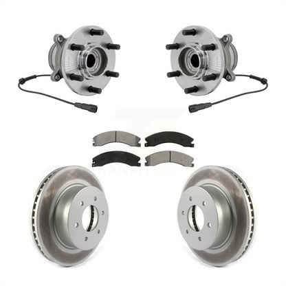 Hub Bearing Assembly Coated Disc Brake Rotor & Pad Front Kit For Nissan TITAN XD