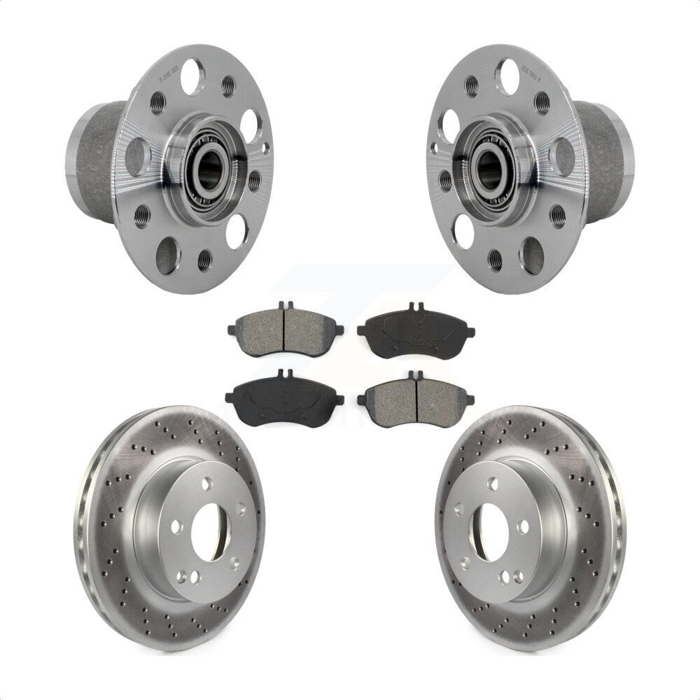 Hub Bearing Assembly Coat Brake Rotor Pads Front Kit For Mercedes-Benz C300 C250
