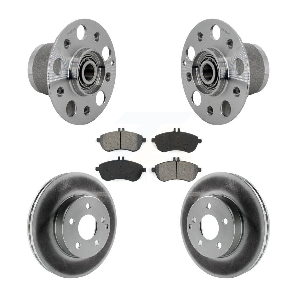 Hub Bearing Assembly Coat Brake Rotor Pads Front Kit For Mercedes-Benz C300 C250