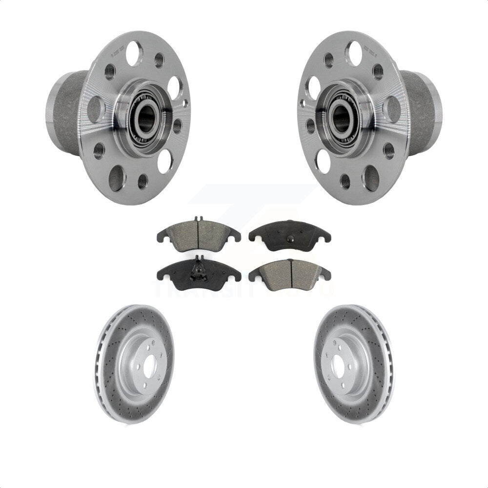 Hub Bearing Assembly Coat Brake Rotor Pads Front Kit For Mercedes-Benz C250 E550