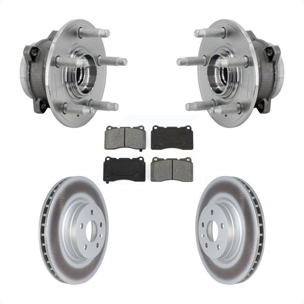 Hub Bearing Assembly Coated Disc Brake Rotors And Pads Front Kit For Tesla S X