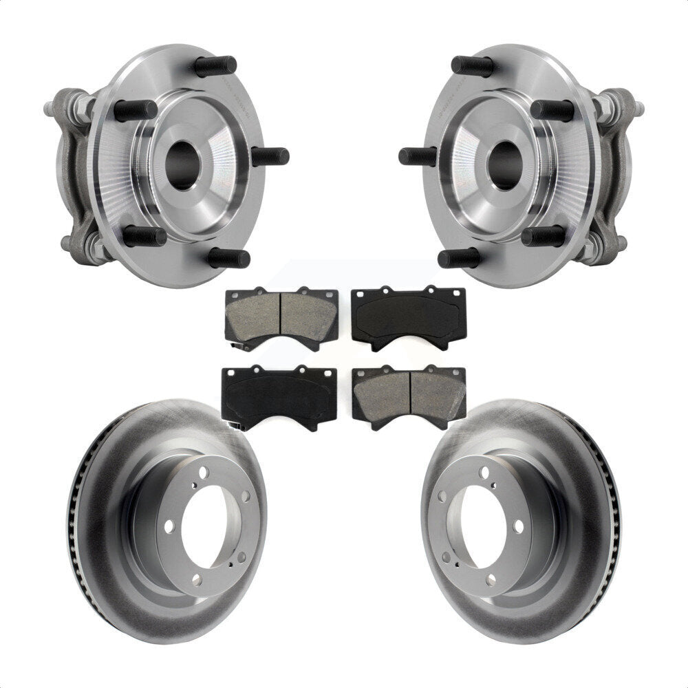 Hub Bearing Coated Disc Brake Rotor Pads Front Kit For Toyota Tundra Sequoia RWD