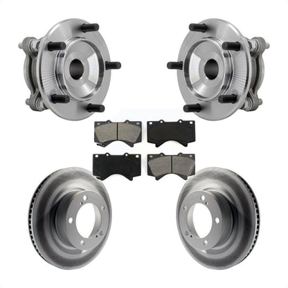 Hub Bearing Coated Disc Brake Rotor Pads Front Kit For Toyota Tundra Sequoia RWD
