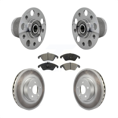 Hub Bearing Coated Brake Rotor & Pads Front Kit For Mercedes-Benz C300 E350 C350