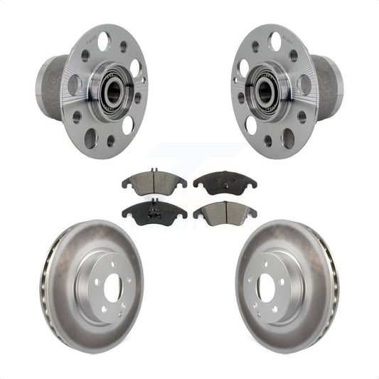 Hub Bearing Coated Brake Rotor & Pads Front Kit For Mercedes-Benz C300 E350 C350