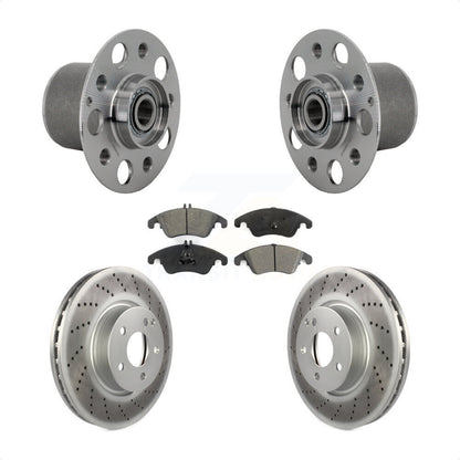 Hub Bearing Coated Brake Rotor & Pads Front Kit For Mercedes-Benz E350 E400 E250