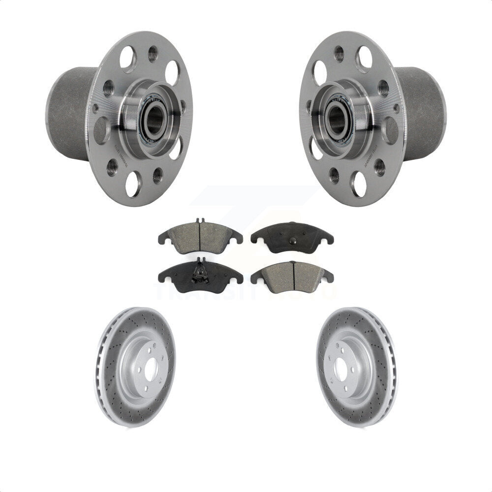 Hub Bearing Assembly Coat Brake Rotor Pads Front Kit For Mercedes-Benz E400 E550