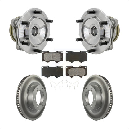 Hub Bearing Coated Brake Rotor & Pads Front Kit For 2010-2021 Toyota 4Runner RWD
