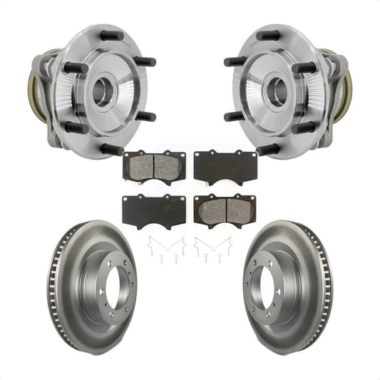 Hub Bearing Coated Brake Rotor & Pads Front Kit For 2010-2021 Toyota 4Runner RWD