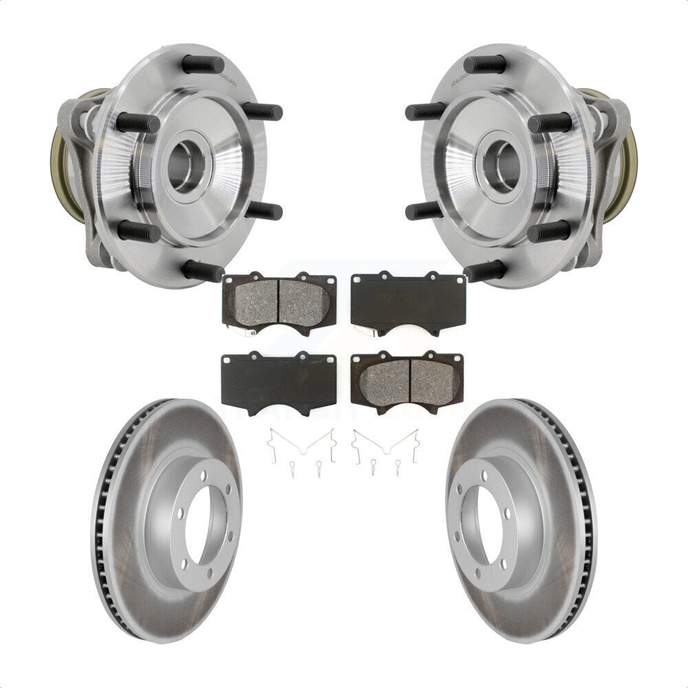 Hub Bearing Assembly Coated Brake Rotor And Pad Front Kit For Toyota 4Runner RWD