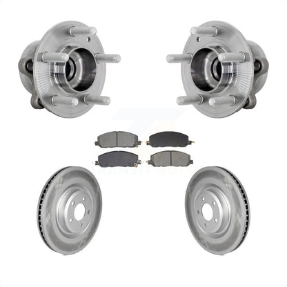 Hub Bearing Coated Brake Rotor & Pad Front Kit For Ford Explorer Lincoln Aviator