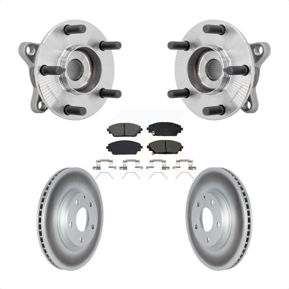 Hub Bearing Assembly Coated Brake Rotor Pads Front Kit For 2020-2022 Mazda CX-30