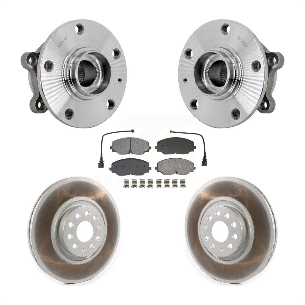 Hub Bearing Coated Brake Rotor & Pads Front Kit For Volkswagen Atlas Cross Sport