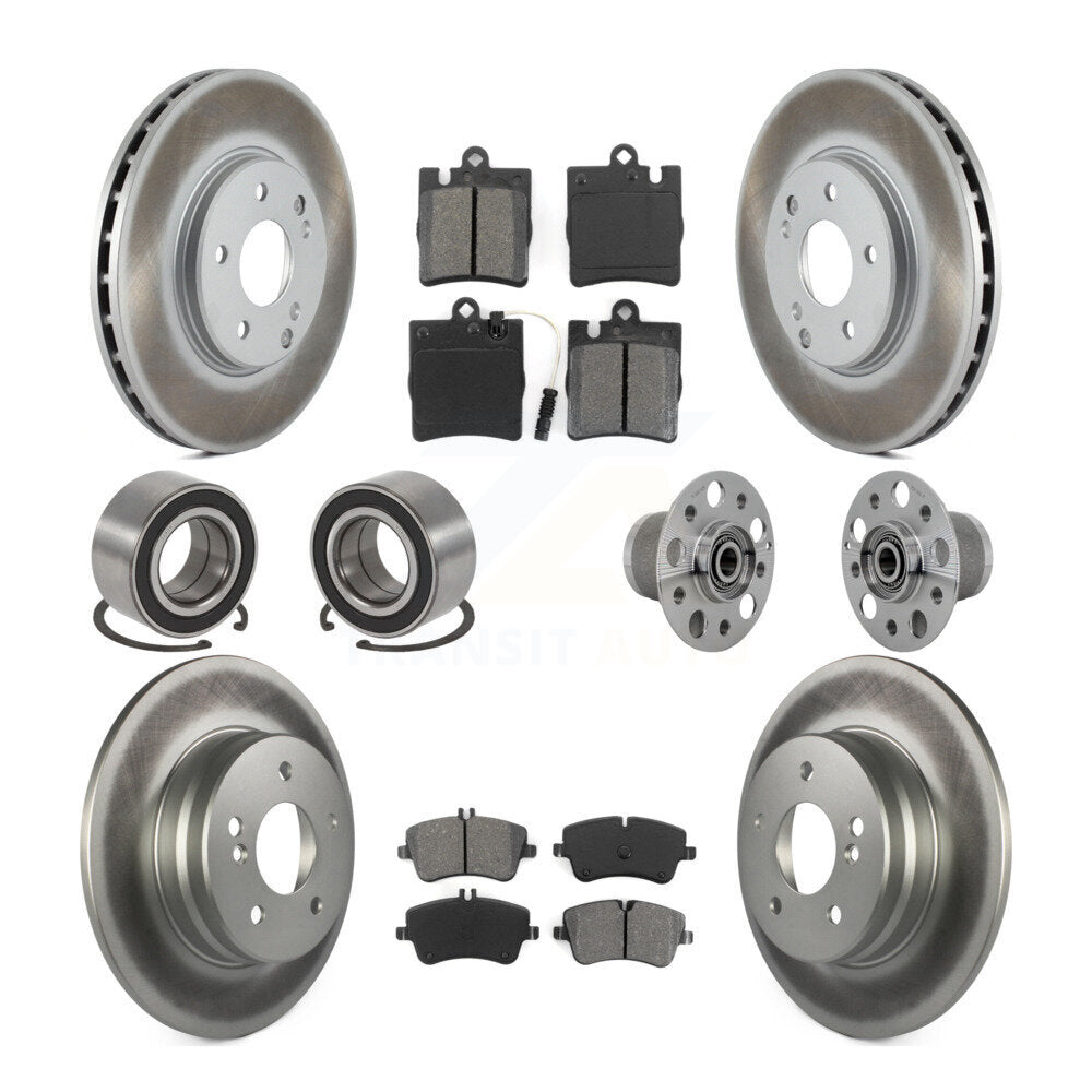Hub Bearing Coat Brake Rotor Pads Shoe Front Rear Kit For Mercedes-Benz C350 RWD