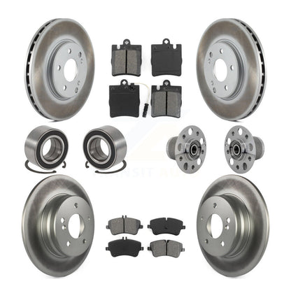 Hub Bearing Coat Brake Rotor Pads Shoe Front Rear Kit For Mercedes-Benz C350 RWD