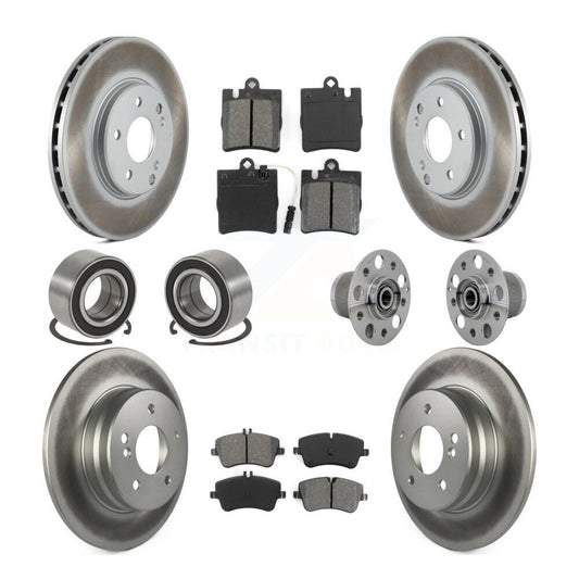 Hub Bearing Coat Brake Rotor Pads Shoe Front Rear Kit For Mercedes-Benz C350 RWD