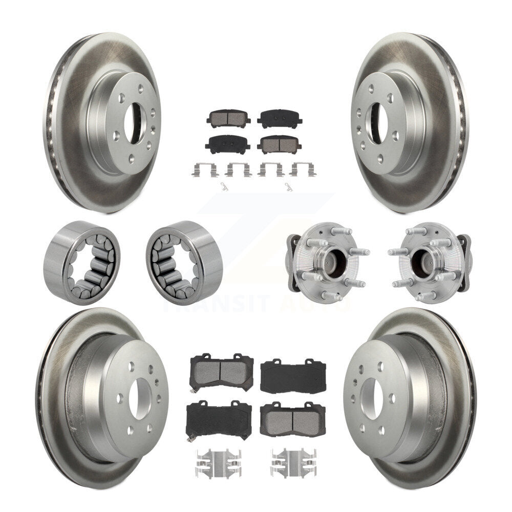 Hub Bearing Coated Brake Rotor Pads Shoe Front Rear Kit (10Pc) For Chevrolet GMC