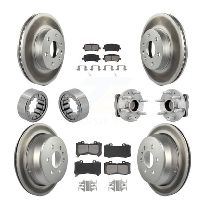 Hub Bearing Coated Brake Rotor Pads Shoe Front Rear Kit (10Pc) For Chevrolet GMC