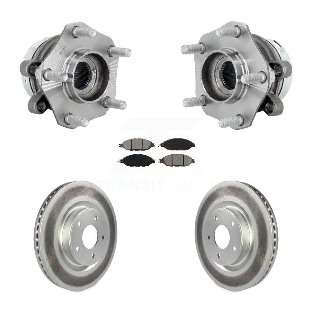 Hub Bearing Assembly Coated Disc Brake Rotor And Pad Front Kit For Nissan Murano