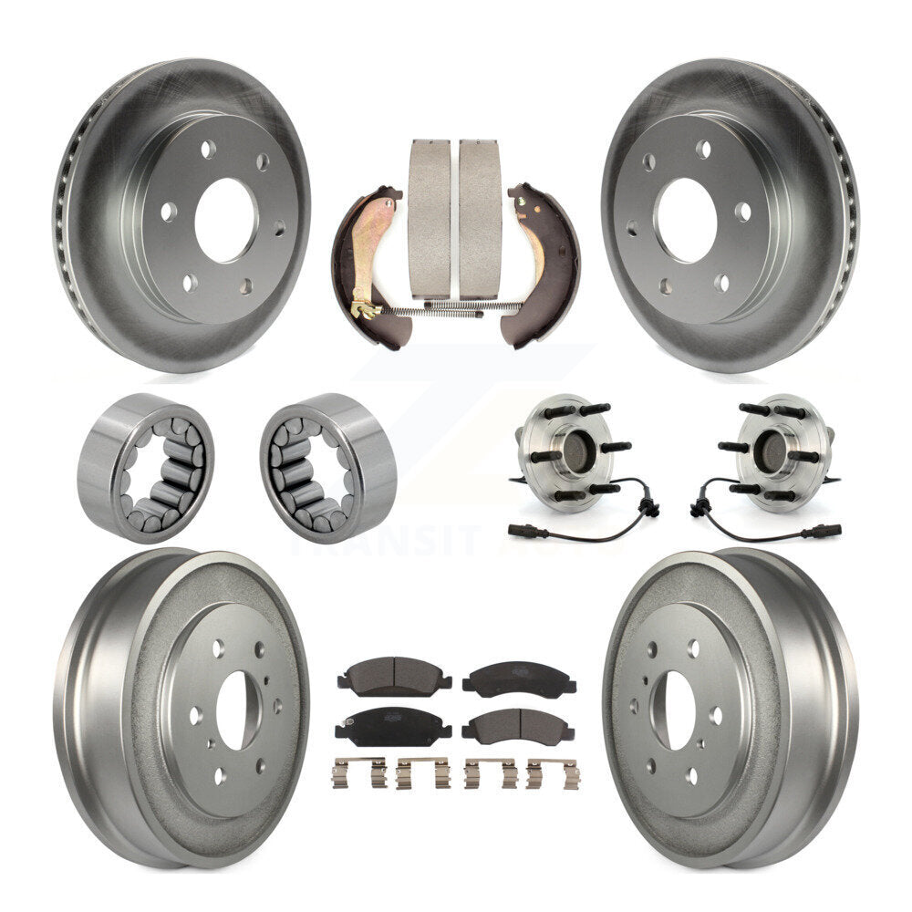 Hub Bearing Coat Brake Rotor Pads Shoe Front Rear Kit (10Pc) For GMC Sierra 1500