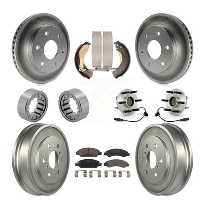 Hub Bearing Coat Brake Rotor Pads Shoe Front Rear Kit (10Pc) For GMC Sierra 1500