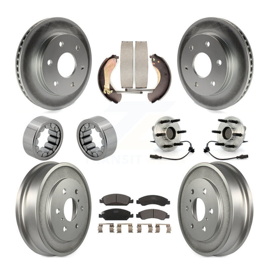 Hub Bearing Coat Brake Rotor Pads Shoe Front Rear Kit (10Pc) For GMC Sierra 1500