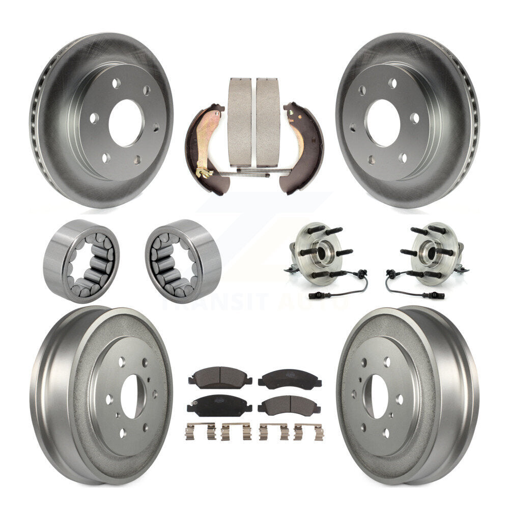Hub Bearing Coat Brake Rotor Pads Shoe Front Rear Kit (10Pc) For GMC Sierra 1500
