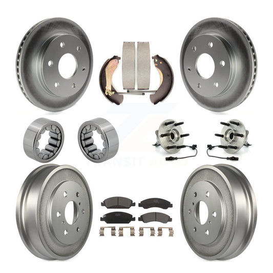 Hub Bearing Coat Brake Rotor Pads Shoe Front Rear Kit (10Pc) For GMC Sierra 1500