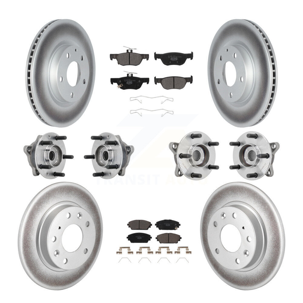 Hub Bearing Coat Brake Rotor Pad Front Rear Kit (10Pc) For 2021-2022 Mazda 3 AWD