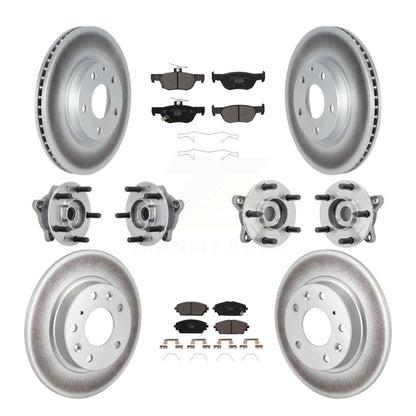 Hub Bearing Coat Brake Rotor Pad Front Rear Kit (10Pc) For 2021-2022 Mazda 3 AWD