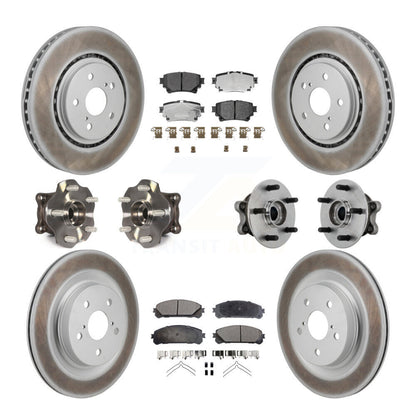 Hub Bearing Coated Brake Rotor & Pad Front Rear Kit (10Pc) For Toyota Sienna AWD