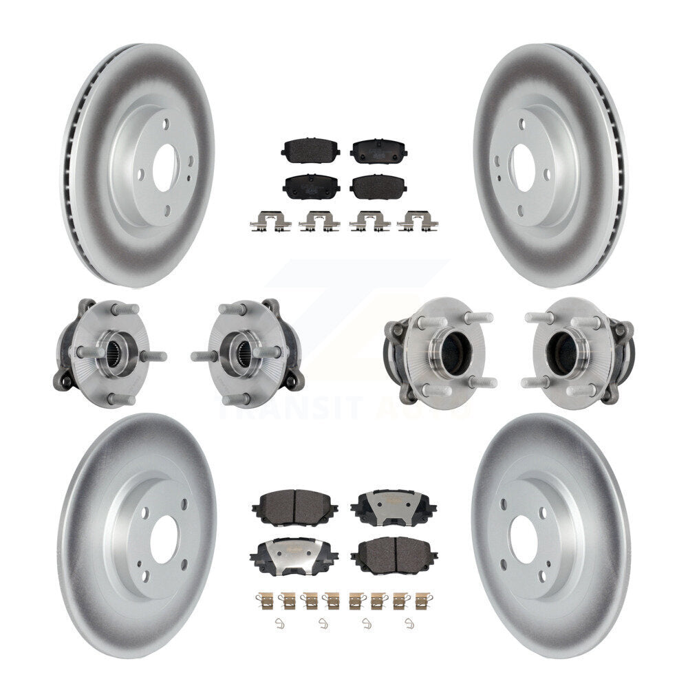 Hub Bearing Coated Brake Rotor & Pads Front Rear Kit (10Pc) For Mazda MX-5 Miata