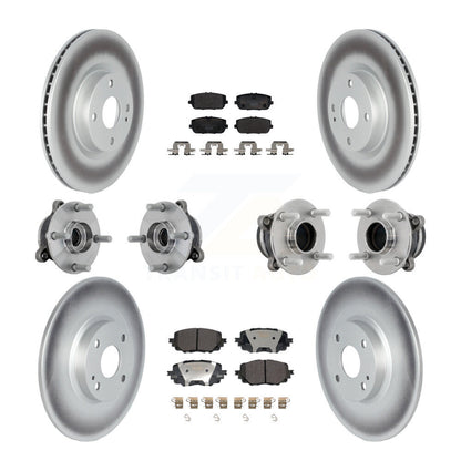 Hub Bearing Coated Brake Rotor & Pads Front Rear Kit (10Pc) For Mazda MX-5 Miata