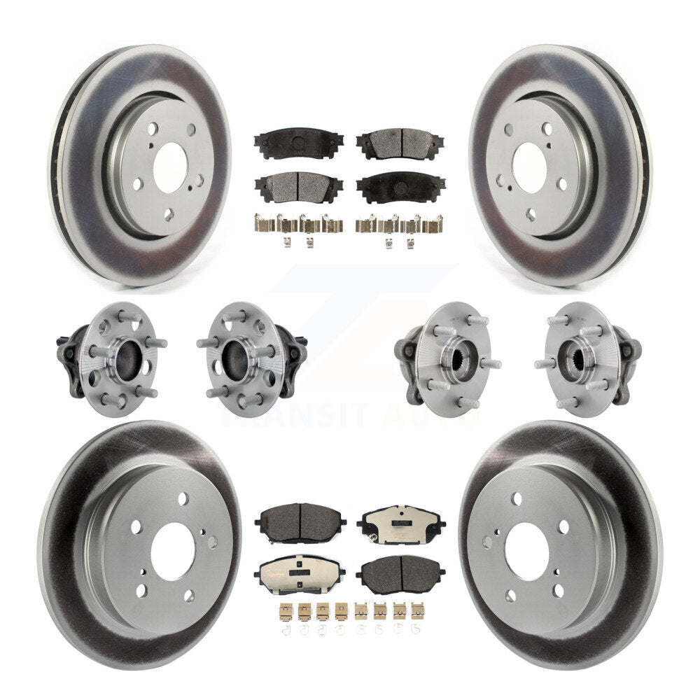Hub Bearing Coated Disc Brake Rotor & Pads Front Rear Kit (10Pc) For Toyota C-HR