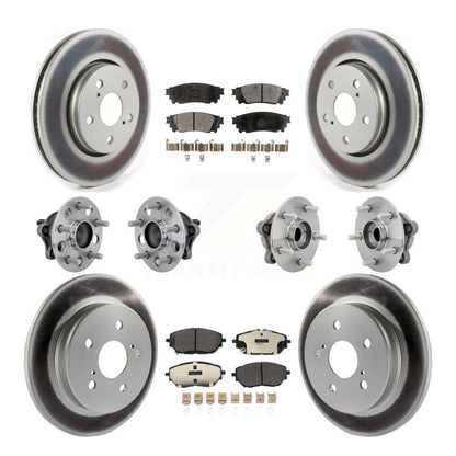 Hub Bearing Coated Disc Brake Rotor & Pads Front Rear Kit (10Pc) For Toyota C-HR