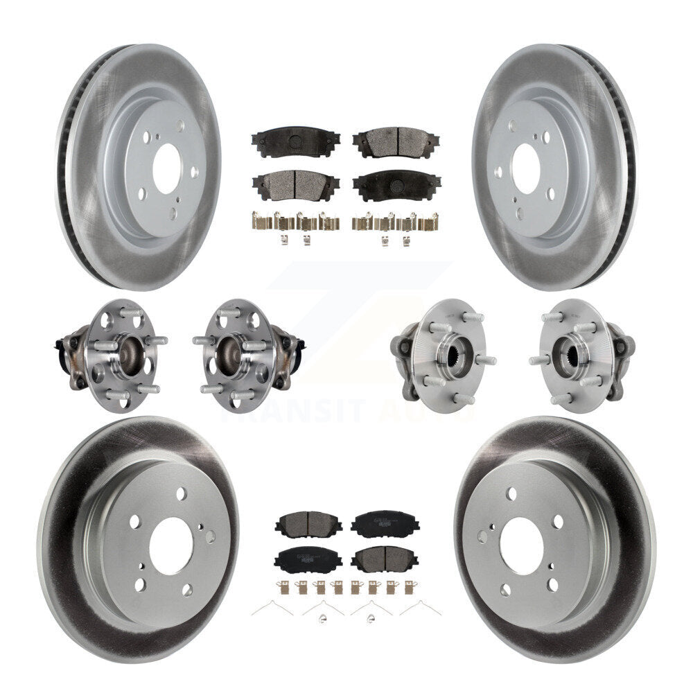 Hub Bearing Coated Disc Brake Rotor & Pads Front Rear Kit (10Pc) For Toyota C-HR