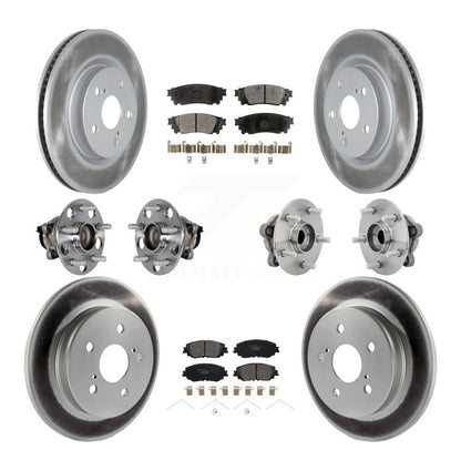 Hub Bearing Coated Disc Brake Rotor & Pads Front Rear Kit (10Pc) For Toyota C-HR