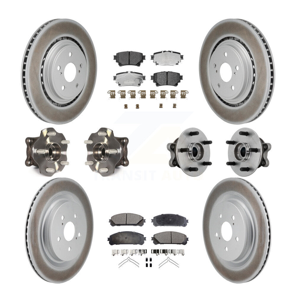 Hub Bearing Coat Brake Rotor Pad Front Rear Kit (10Pc) For Toyota Highlander AWD