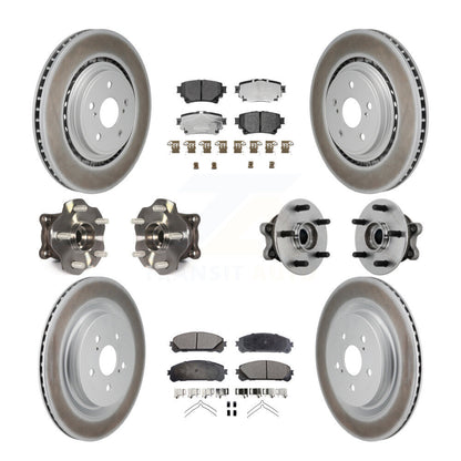Hub Bearing Coat Brake Rotor Pad Front Rear Kit (10Pc) For Toyota Highlander AWD
