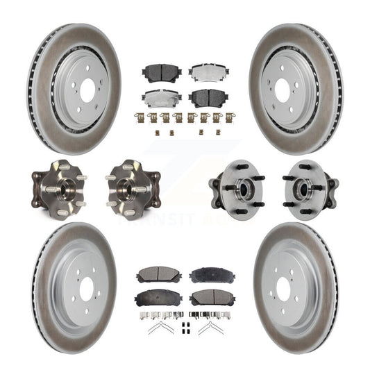 Hub Bearing Coat Brake Rotor Pad Front Rear Kit (10Pc) For Toyota Highlander AWD