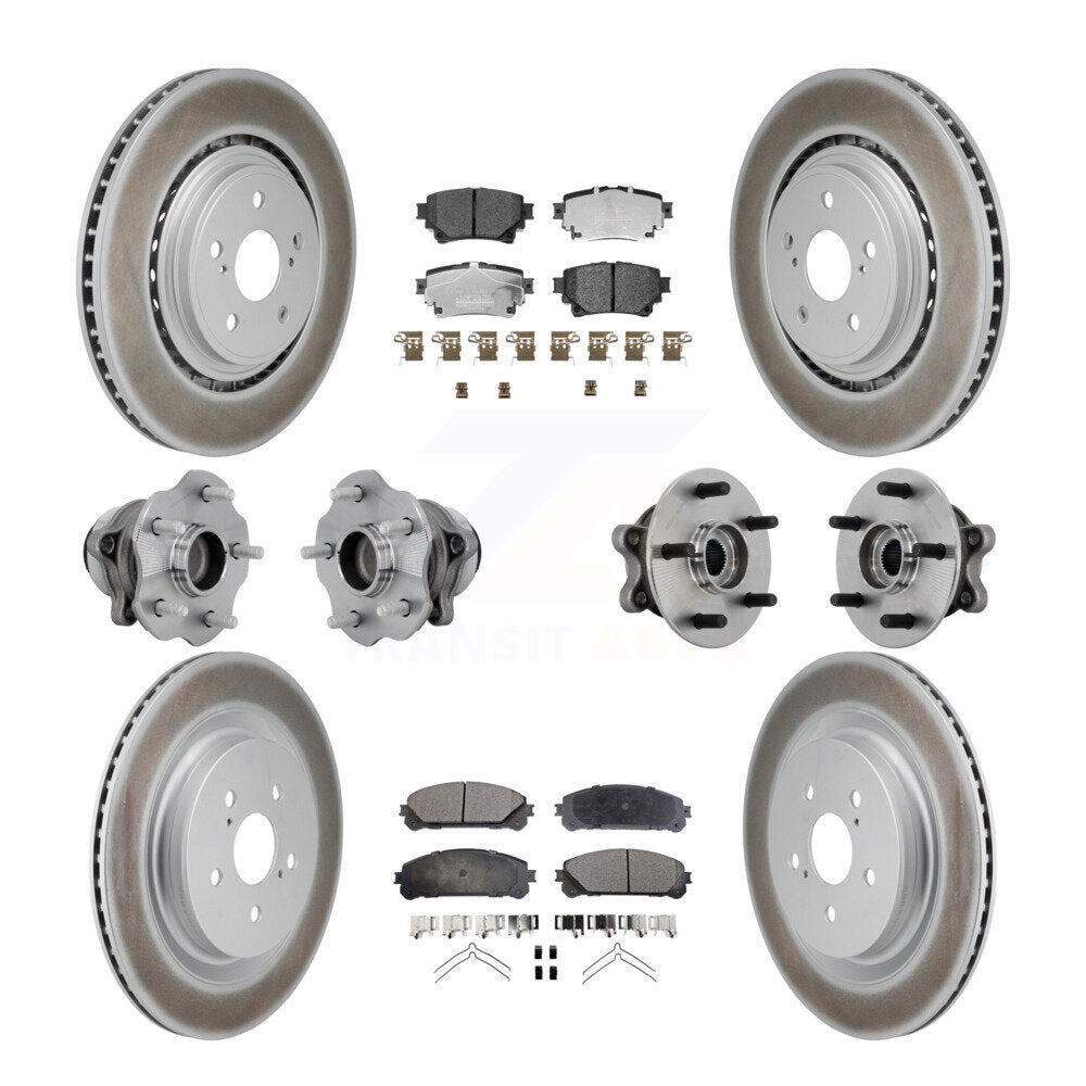 Hub Bearing Coat Brake Rotor Pad Front Rear Kit (10Pc) For Toyota Highlander FWD