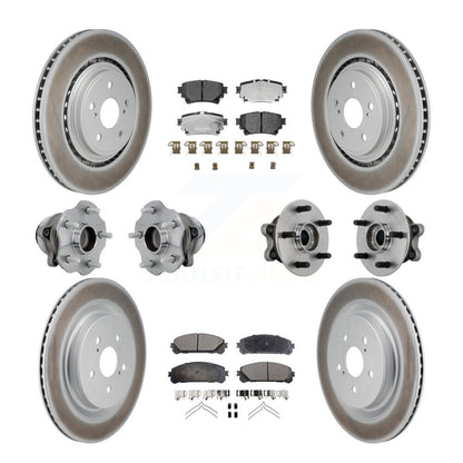Hub Bearing Coat Brake Rotor Pad Front Rear Kit (10Pc) For Toyota Highlander FWD