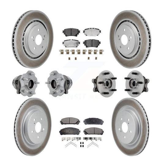 Hub Bearing Coat Brake Rotor Pad Front Rear Kit (10Pc) For Toyota Highlander FWD