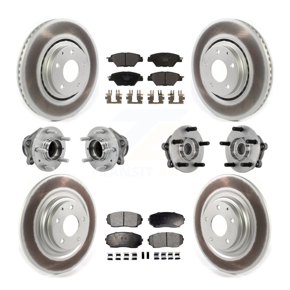 Hub Bearing Coat Brake Rotor Pads Front Rear Kit (10Pc) For 16-21 Mazda CX-9 FWD
